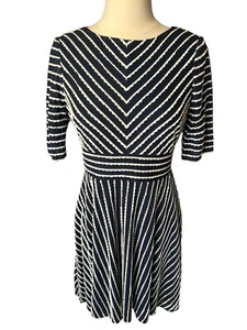 Gabby Skye NEU dunkelblau und weiß gestreiftes Kleid Größe 8 Fit and Flare maritim - Bild 1 von 6