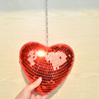 Peach Heart Mirror Disco Ball Reflective Atmosphere Decorative Pendant