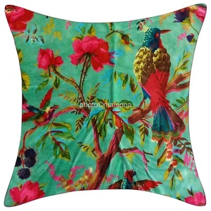Set of 4 Cushion Cover Velvet Premium Soft Decorative bird Throw Pillow Case - Picture 1 of 2