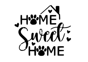 Schablone " Home sweet home Pfoten... " auf A4 - Bild 1 von 1