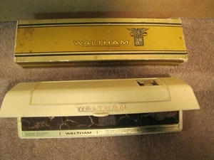 Vintage Waltham Uhrenbox LEER sowohl Hartplastik als auch Pappschachteln - Bild 1 von 3