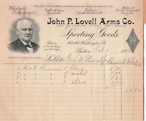 John Lovell Arms Co antica ricevuta diamante biciclette articoli sportivi 1899 Boston - Foto 1 di 2