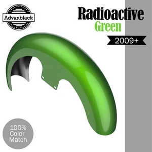 RADIOACTIVE GREEN 21" Reveal Wrapper Hugger Front Fender Fits 09+ Harley - Picture 1 of 9