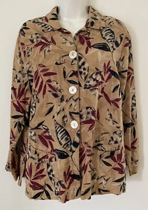 MIXIT Floral Button Up Quarter Sleeve Shirt Women’s Medium - Picture 1 of 6