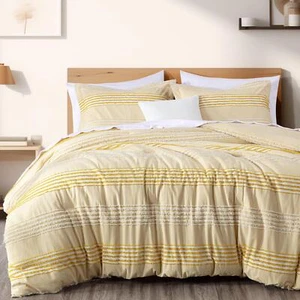 Chezmoi Collection Momo Cotton Clip Jacquard Chenille Textured Comforter Set - Picture 1 of 11