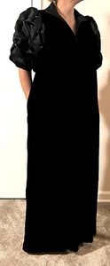 David Brown Saks Long Winter Gown Sz S Vtg Christmas Party Velvet Dress Rhinesto - Picture 1 of 7