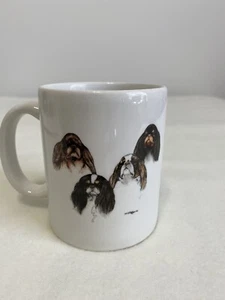 Vintage 1995 Spaniels Ceramic Mug Coffee Tea Laura Rogers  Made in USA - Foto 1 di 5