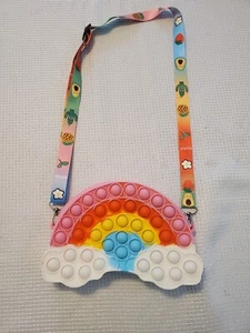 Rainbow Cloud Fidget Pop Purse - Sensory Decompression Toy Shoulder Bag - Picture 1 of 5