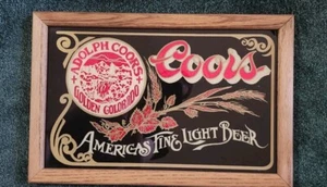 NEU Vintage Adolf Coors Americas Fine Light Bier Bar Glasschild - Bild 1 von 5