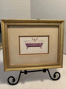 Bañera Consuelo Gambia IMPRESIÓN ENMARCADA VICTORIANA con patas de garra mate 10,5 X 8,25 pulgadas - Imagen 1 de 6