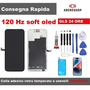 DISPLAY APPLE IPHONE 15 PRO MAX SOFT OLED 120 HZ SCHERMO LCD TOUCH SCREEN FRAME - Foto 1 di 2