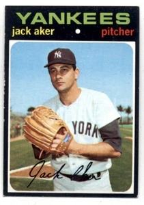 1971 Topps #593 - Jack Aker - New York Yankees - Picture 1 of 2