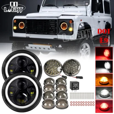 Kit completo de actualización de luz LED ahumada para reversa antiniebla para Land Rover 90/110 Defender Foto 1 de 4