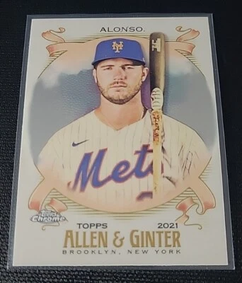 2021 Topps Chrome Allen & Ginter Baseball PETE ALONSO Base #10 New York Mets  - Image 1 of 2