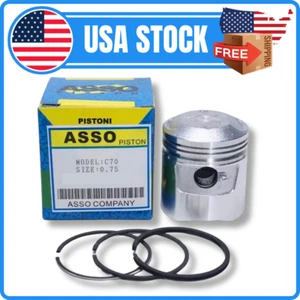 PISTON and RING OS 0.75 HONDA ST70 SL70 ST70 XL70 ATC70 C70 CD70 CL70 CT70 CF70 - Picture 1 of 4