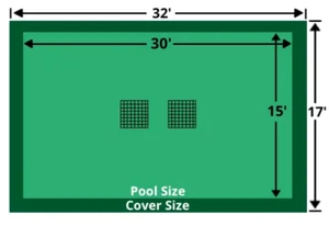 Rectangle Loop-Loc Pool Safety Cover - 15x30 Solid w/ Mesh Drain Panel - LLS1004 - Picture 1 of 5
