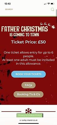 Family Ticket For Ruxley Manor Christmas Grotto For 03/12/2022 At 7pm • 55.98£
