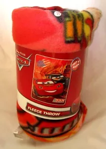 Cars Lightning McQueen Racing Sports Network Blanket Fleece Throw 110cm x 150cm - Picture 1 of 2