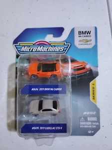 Micro Machines Series 1 #002 - RARE 2 Pack - BMW M6 Cabrio/Cadillac CTS-V - Picture 1 of 2