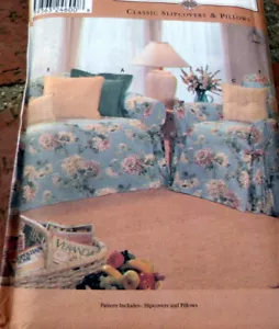 *LOVELY VTG SLIPCOVERS & PILLOWS Sewing Pattern Uncut - Picture 1 of 1