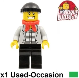 LEGO Figurine Minifig City Thief Bandit Convict Bandana Tooth Gold cty0254 Used - Picture 1 of 1