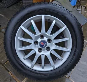 Saab 9-3 16" Alloy Wheel & 4mm+ Goodyear Ultragrip Tyre 215/55 Linear 07-12 93 - Picture 1 of 14
