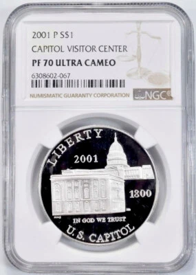 2001 CAPITOL Silver Dollar $1 NGC PF70💥FLAWLESS QUALITY!💥 - Image 1 of 4