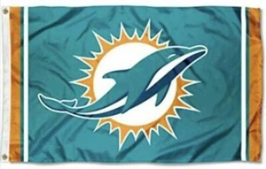 Dolphins FLAG 3X5 Miami Banner Fast USA Shipping - Picture 1 of 9