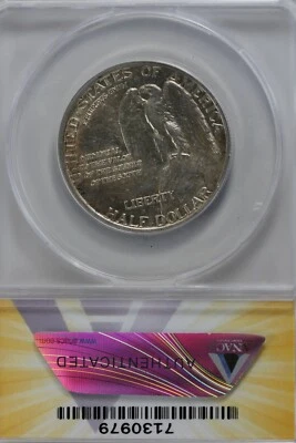 1925  .50  ANACS   AU 55  STONE MOUNTAIN  Classic Silver Commemorative  - Image 1 of 2