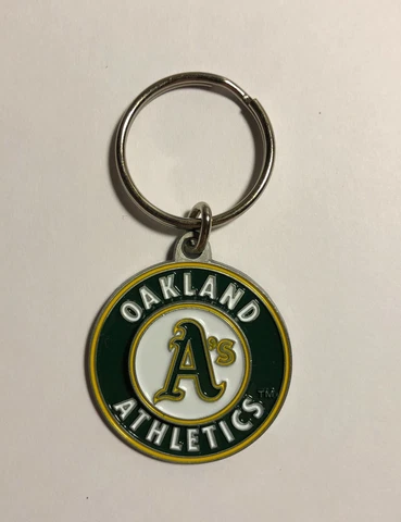 WHOLESALE (25 units) Oakland Athletics Licensed Sculpted Round Keychain NWT MLB Cover