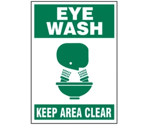 EYE WASH STATION | Adhesive Vinyl Sign Decal 7 x 10  S-17343 uline - Picture 1 of 2