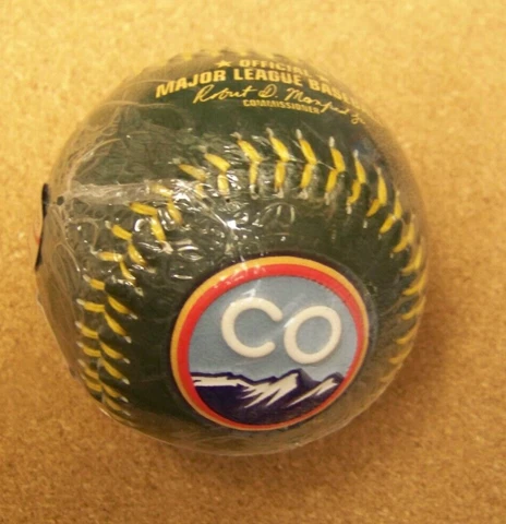 Colorado Rockies baseball ball City Connect green with yellow stitching c42244 Cover
