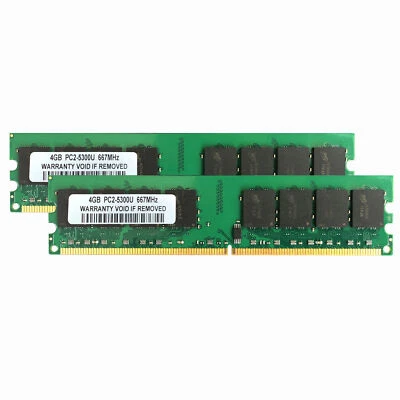 For Intel 2x 4GB 2RX8 PC2-5300U DDR2 667Mhz 240Pin UDIMM Desktop Memory RAM - Image 1 of 4