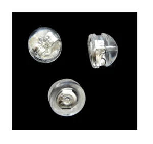 20 Soft Comfortable Silicone Bubble Sterling Silver 5mm Earnuts Earring Backs   - Picture 1 of 2