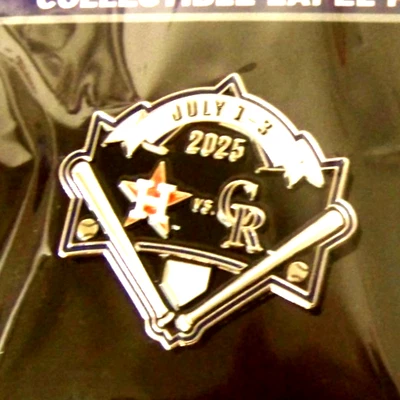 2025 Houston Astros vs Colorado Rockies pin at Coors Field MLB c46935 - Image 1 of 4