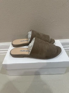Charles David Women's Soleil 2Leather Slide Suede Tan Size 7.5 - Picture 1 of 4