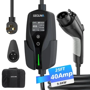 Level 2 EV Charger, 40Amp Electric Car Chargers 25FT Cable with NEMA 14-50 Plug, - Foto 1 di 5