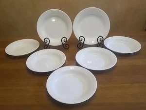7 Corelle Winter Frost weiß Vintage flacher Rand Schüsseln flach 8,5" Suppe Pasta   - Bild 1 von 11