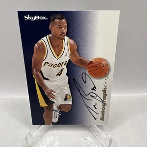 Travis Best 1996-97 SkyBox Premium Autographics Black Ink On Card Auto Pacers - Picture 1 of 2