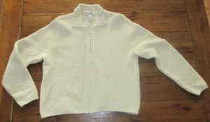 LL Bean Wolle durchgehender Reißverschluss Cardigan Pullover Damen Medium creme beige GUC Schottland - Bild 1 von 8