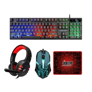 Lighted Wired Keyboard Wired Gamer Keyboard Pc Led Gamer Headset - Afbeelding 1 van 12