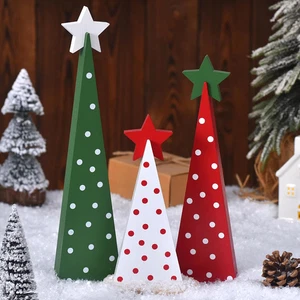 3 Stück Holz Weihnachtsbäume Tischdeko, rustikale Weihnachtsbaum Tischschilder  - Bild 1 von 12