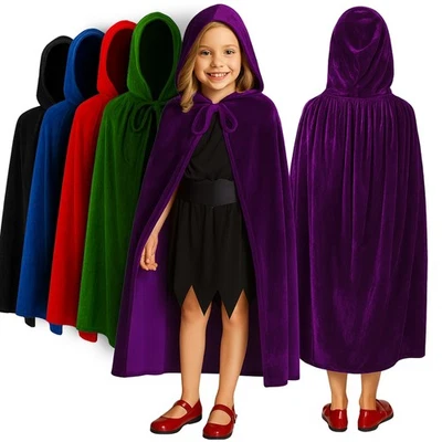 Плащ с капюшоном ArtCreativity бархатный фиолетовый для детей длина 3 фута темно-фиолетовый... - Изображение 1 из 4