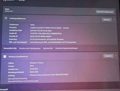 Microsoft Surface Pro 7 10th Gen komplett Set mit OVP - Bild 1 von 4