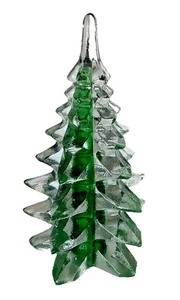 Glass Art Christmas Tree Winter Forrest Holiday Home Bar Accent Table Decor - Picture 1 of 4