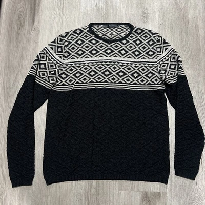 Suéter Pullover Zara Hombre XL Tejido Ajustado Negro Gris Foto 1 de 4