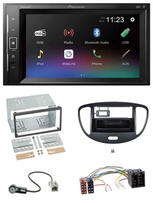 Pioneer DAB MP3 2DIN Bluetooth USB Autoradio für Hyundai i10 2008-2013 schwarz - Bild 1 von 4