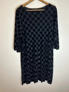 Bryn Walker Robin Black 3/4 Sleeve Mini Dress M Polka Dot Art To Wear Artsy Goth - Picture 1 of 4