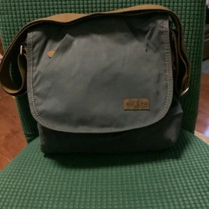 Keen Brooklyn II Brushed Twill Travel Bag Gray With Tan Strap Cross Body ECU - Picture 1 of 11
