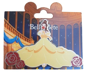 Disneyland Paris Belle Pin Trading Badge Large Beauty & The Beast Disney Parks - Picture 1 of 10